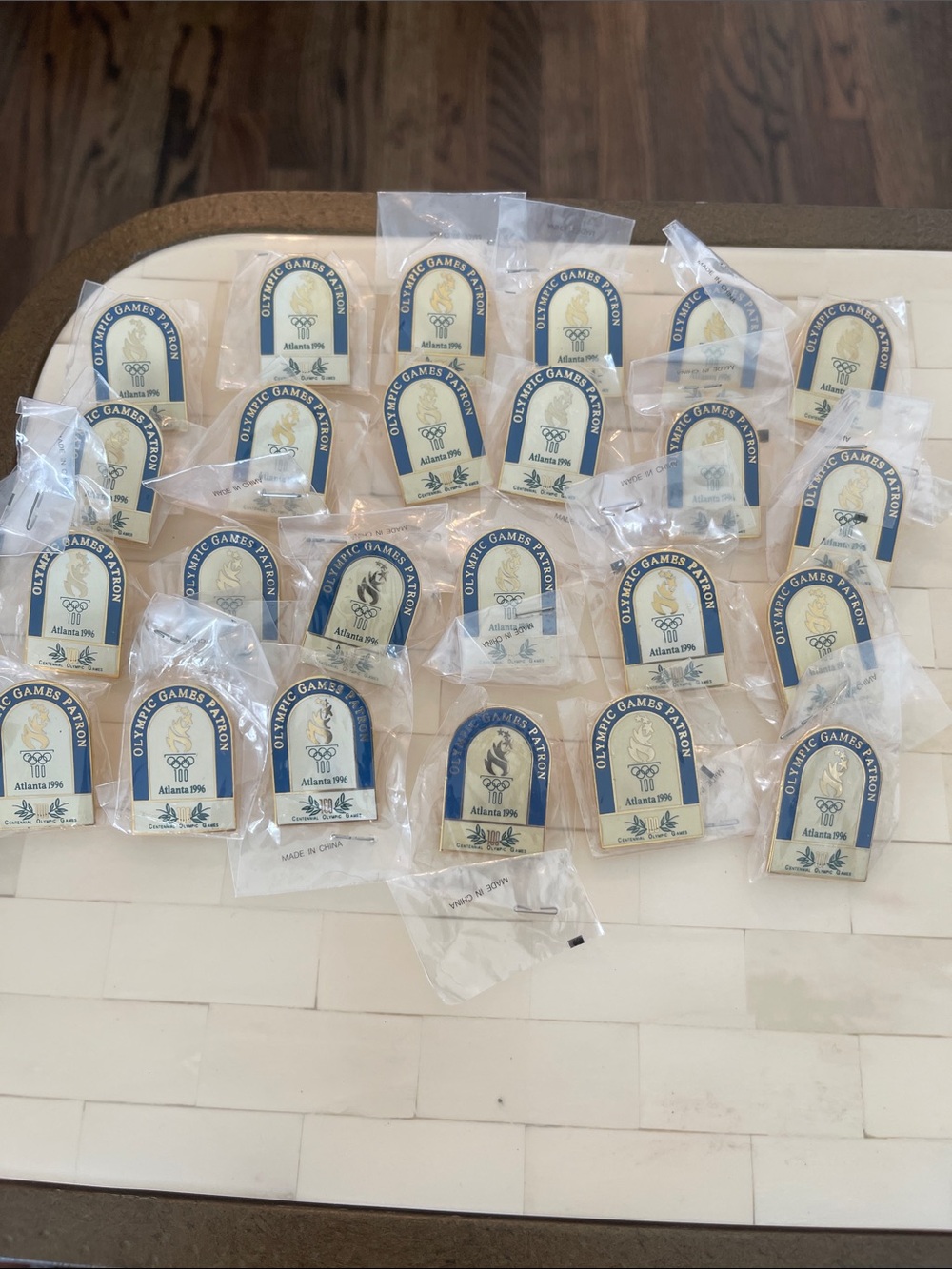 Olympic Games Atlanta 1996 Collector Pins - Blue and Cream